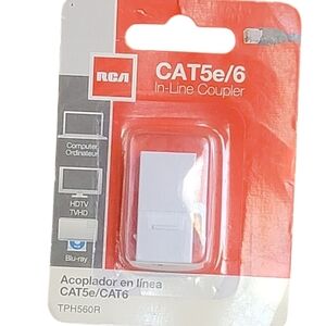 RCA CAT 5e/6 In-Line Coupler White Surface Mount Jack TPH553R New In Package